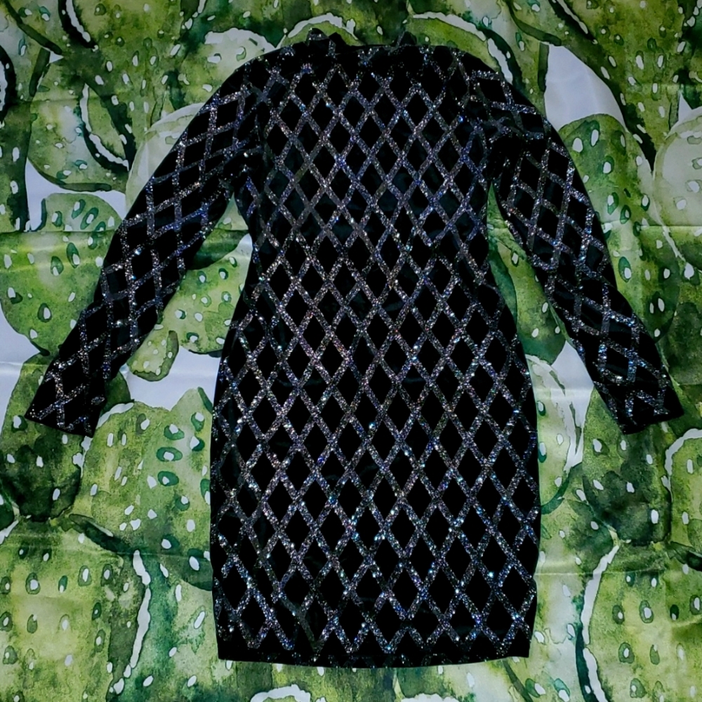 Long sleeve open back dress